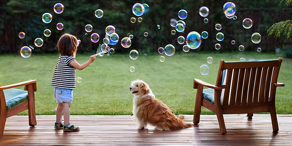 子どもやペットが楽しめるアウトドアリビング