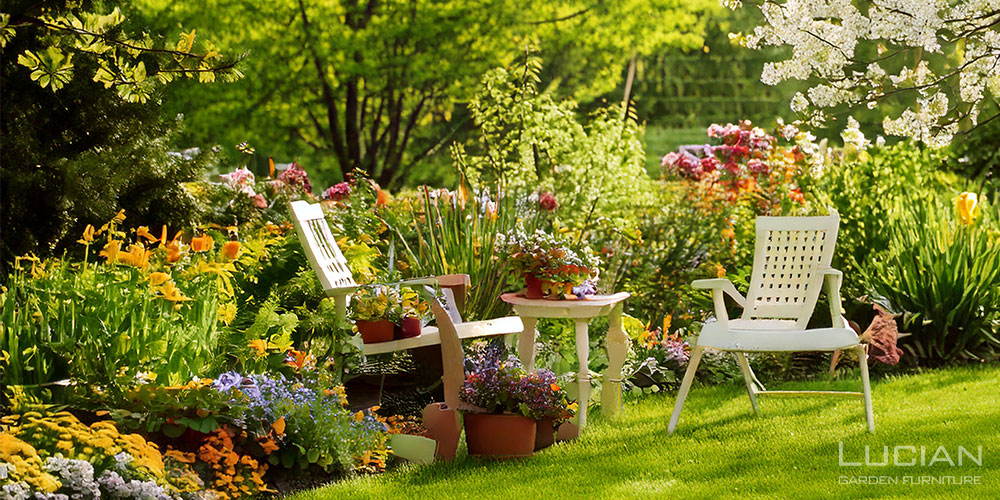 華やかな春の庭