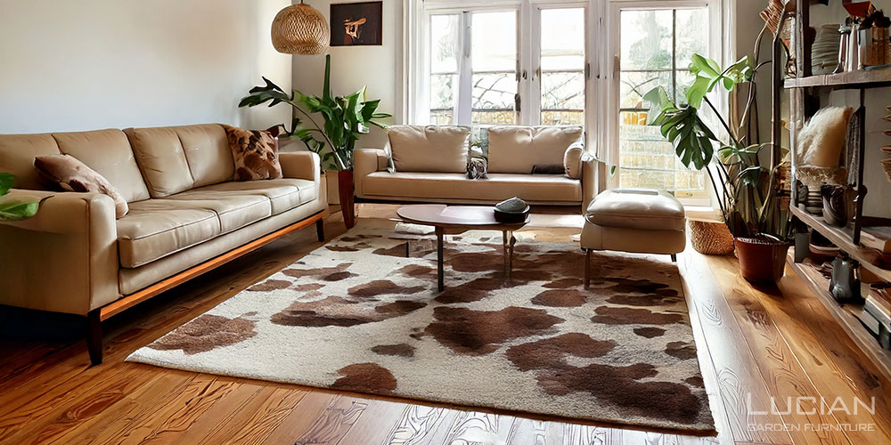 カウハイドラグを敷いた部屋